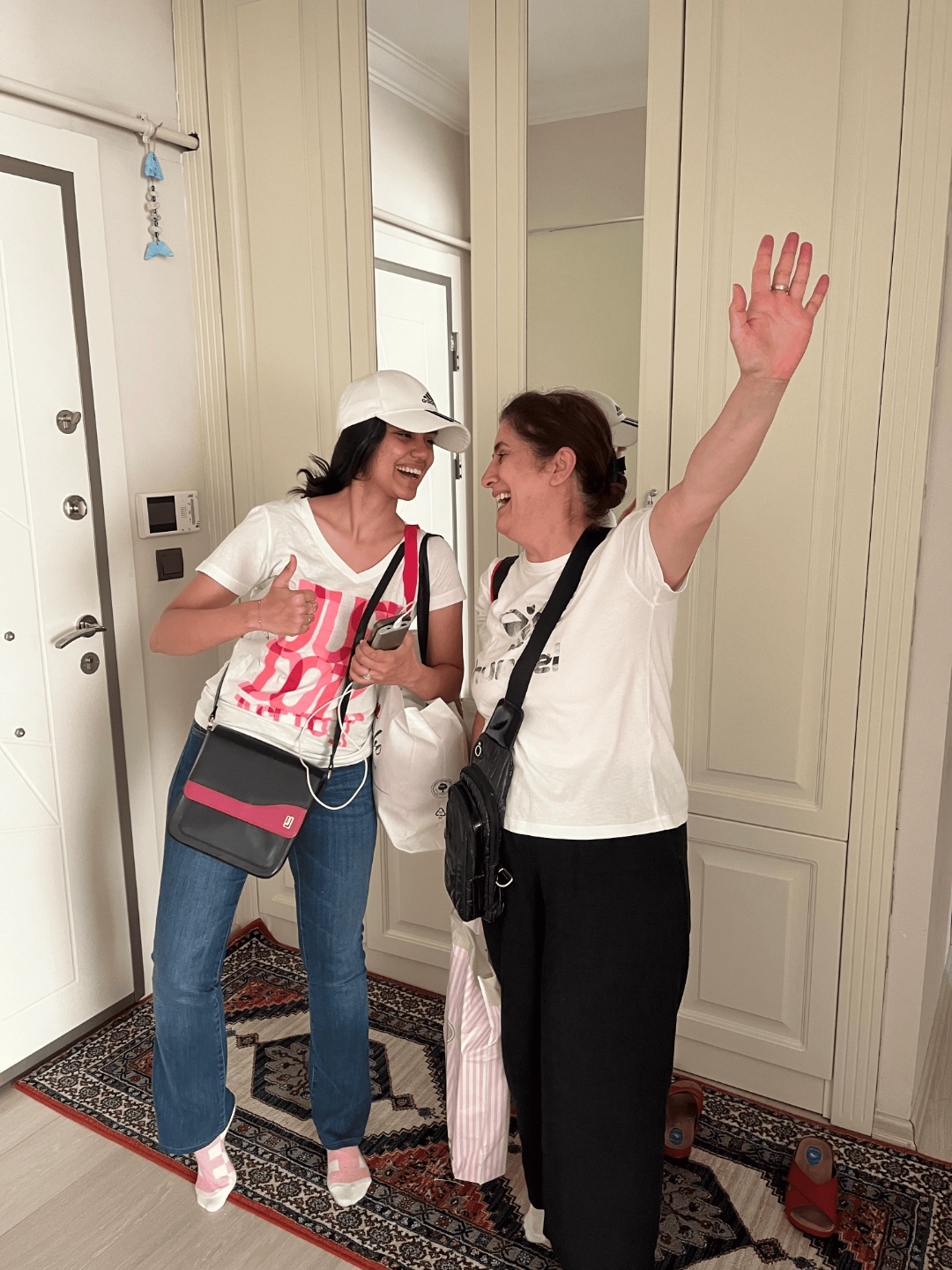 Sarah and my mom, laughing together